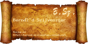 Bernád Szilveszter névjegykártya
